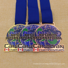 Medalha de metal medalhão de esmalte suave personalizado para eventos no Canadá